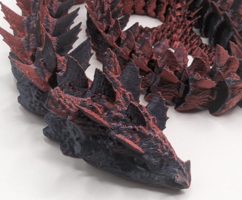24 Inch Aquatic Dragon in Red and Black