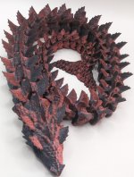 24 Inch Aquatic Dragon in Red and Black