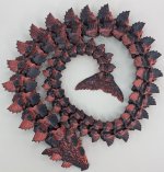 24 Inch Aquatic Dragon in Red and Black