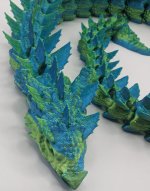 24 Inch Aquatic Dragon in Lime Green and Blue