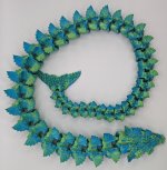 24 Inch Aquatic Dragon in Lime Green and Blue