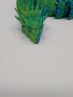 13.5 Inch Winged Dragon in line green and blue 
